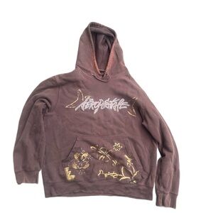 Brown Hoodie with Gold Accents